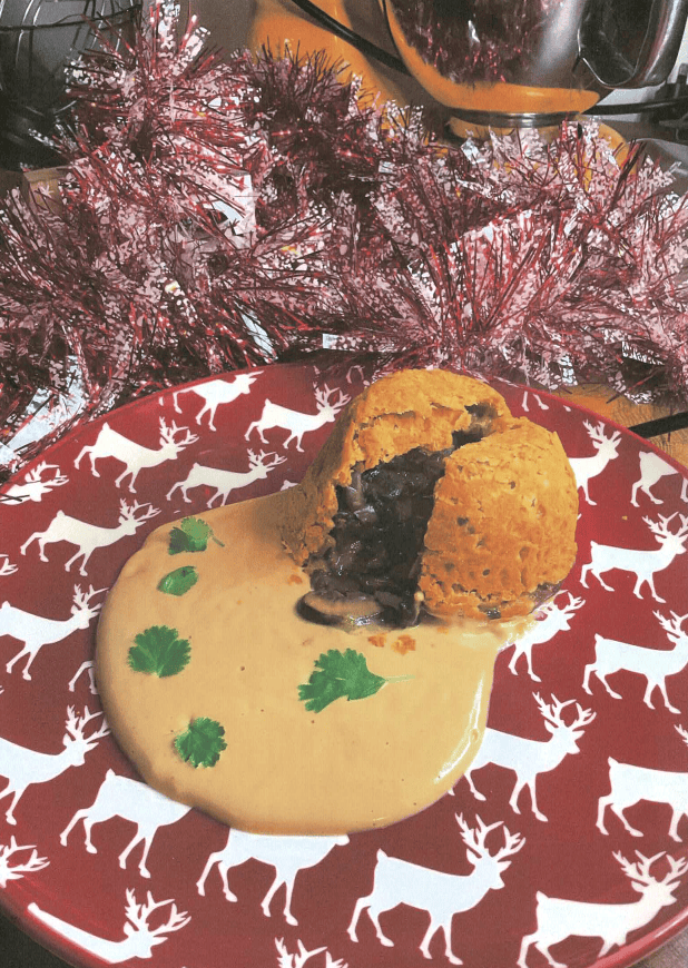 25 Days of Christmas Recipes, Day 7: Mini Miso Mushroom Puddings with Miso and Apple Sauce&nbsp;(Vegetarian)