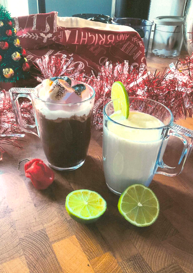25 Days of Christmas Recipes, Day 24: Dark Chocolate and Chilli Hot Chocolate, and White Chocolate, Coconut and Lime Hot&nbsp;Chocolate